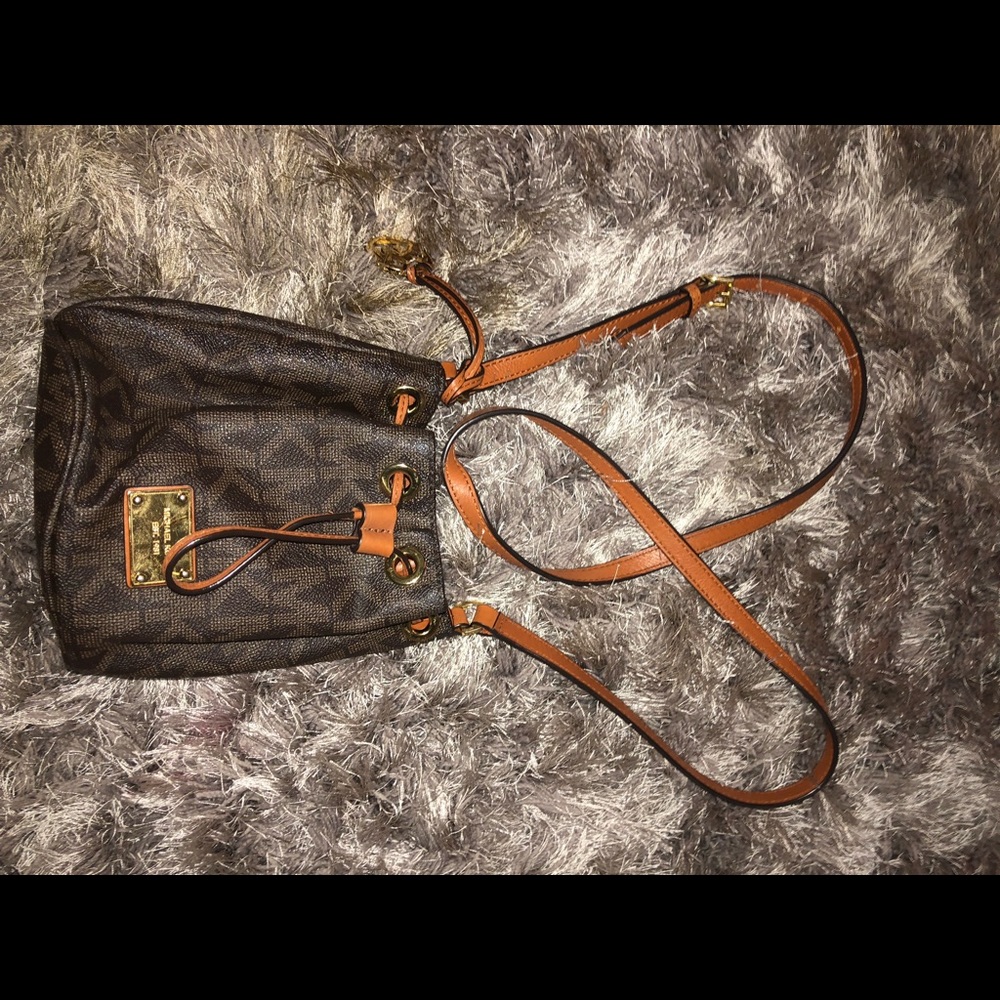 Michael Kors brown leather mini tote